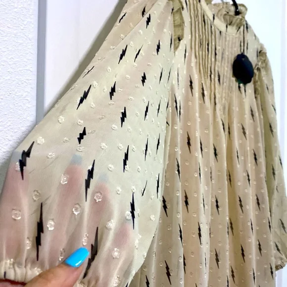 NWT ee:some Lightening Bolt Tiered Dress |Size Small - Picture 3 of 12